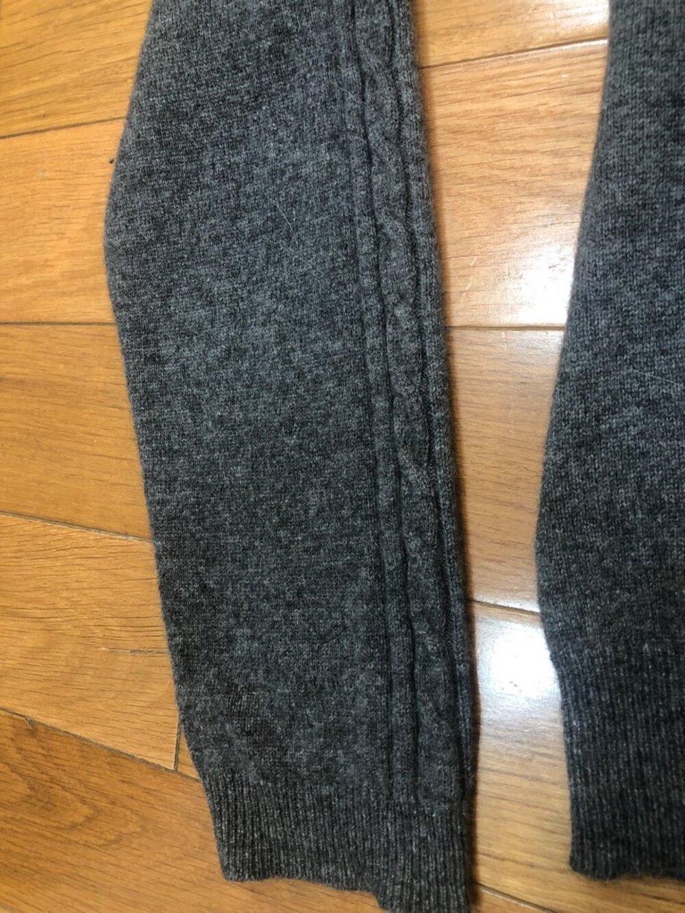 Vintage Marshall Field's 100% Cashmere Knit Zip Up Hoodie Charcoal Gray Sz Large - Picture 8 of 12